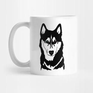 Husky black and white wall eyes Mug